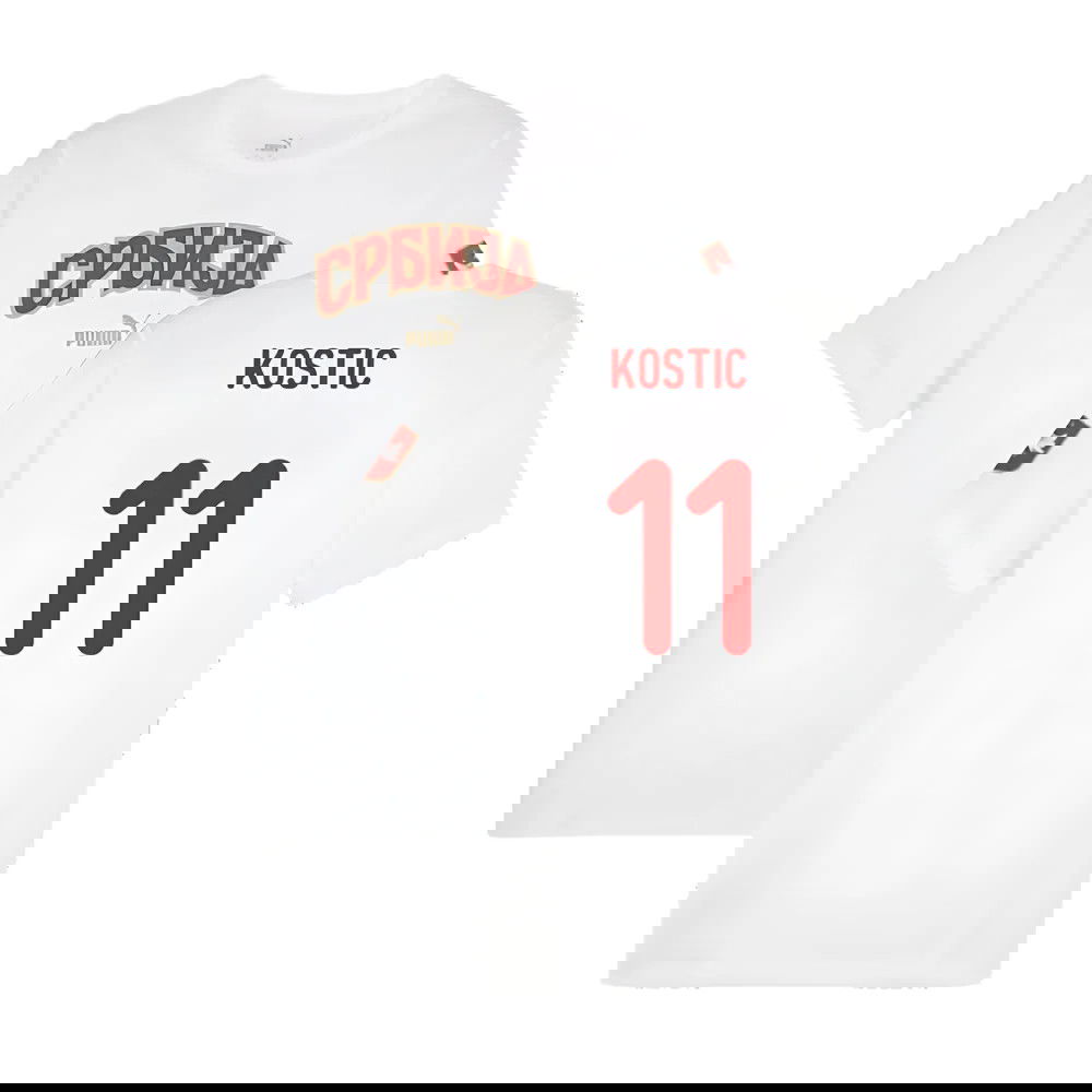 2024-2025 Serbia FtblIcons Tee (White) (Kostic 11)