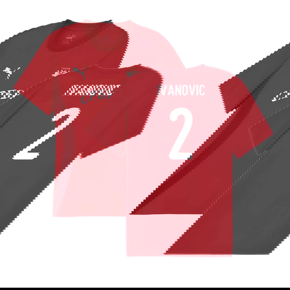 2024-2025 Serbia Pre-Match Jersey (Dark Cherry) (Ivanovic 2)
