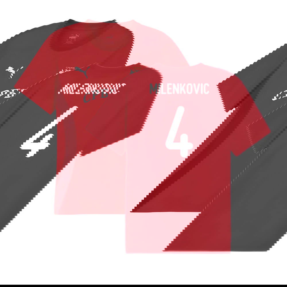 2024-2025 Serbia Pre-Match Jersey (Dark Cherry) (Milenkovic 4)