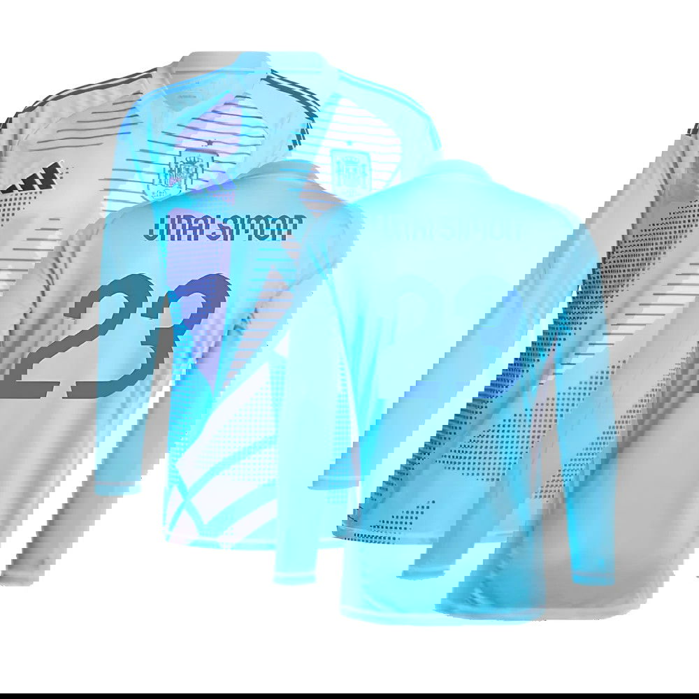 2024-2025 Spain Home LS Goalkeeper Shirt (Semi Blue) (Unai Simon 23)