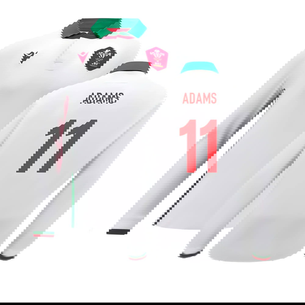 2024-2025 Wales Away Cotton LS Rugby Shirt (Adams 11)