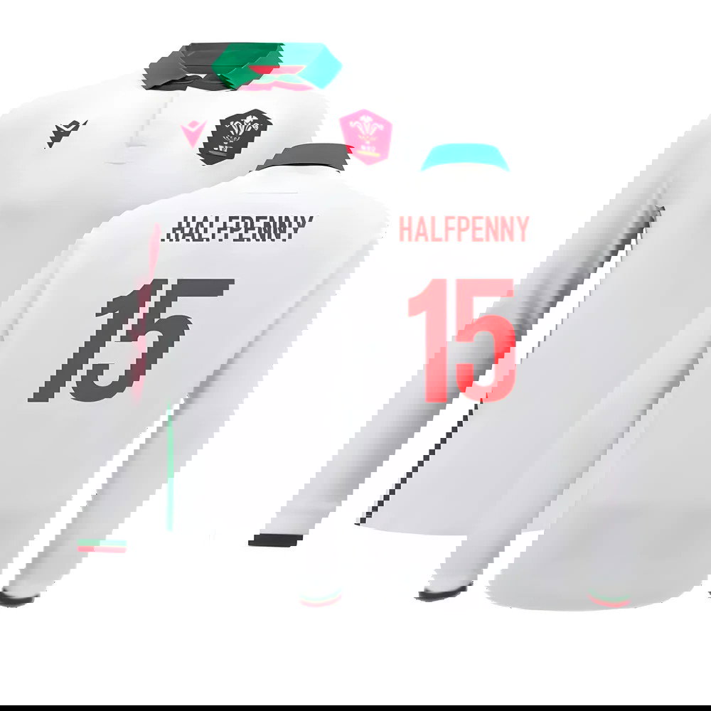 2024-2025 Wales Away Cotton LS Rugby Shirt (Halfpenny 15)