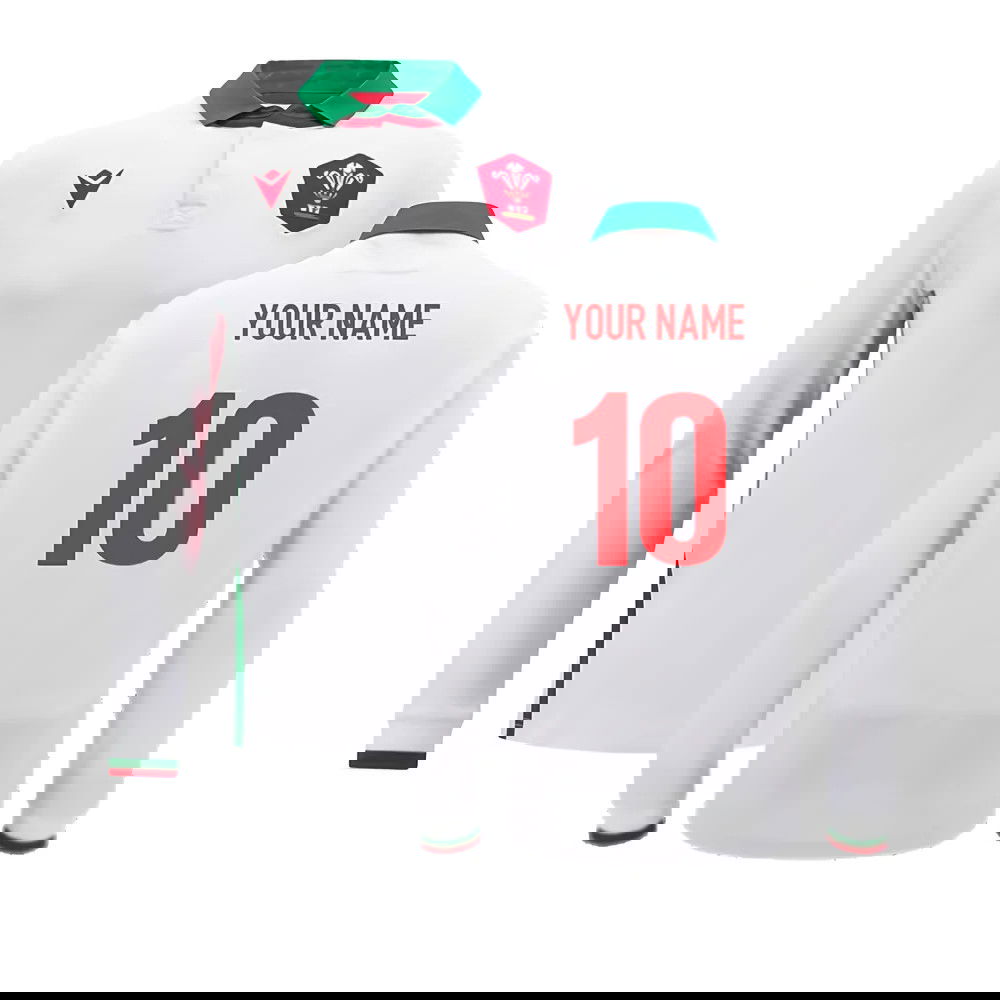 2024-2025 Wales Away Cotton LS Rugby Shirt (Your Name)