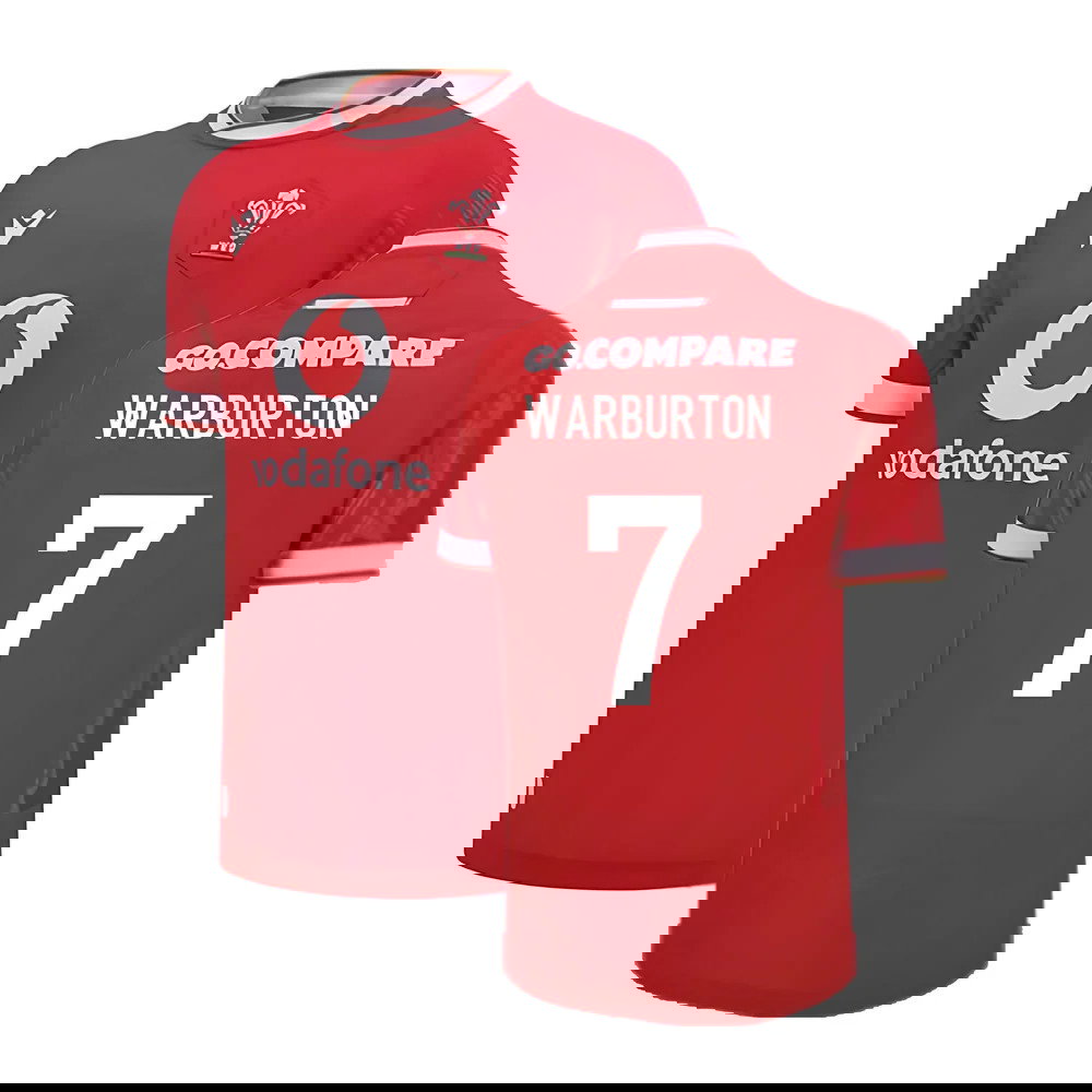 2024-2025 Wales Home Poly Replica Rugby Shirt (Warburton 7)