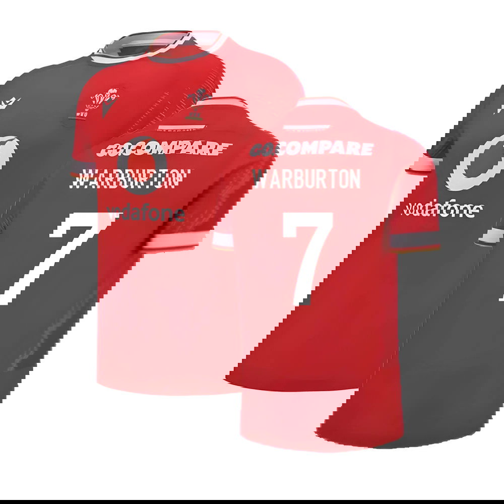 2024-2025 Wales Rugby Home Slim Fit Shirt (Warburton 7)