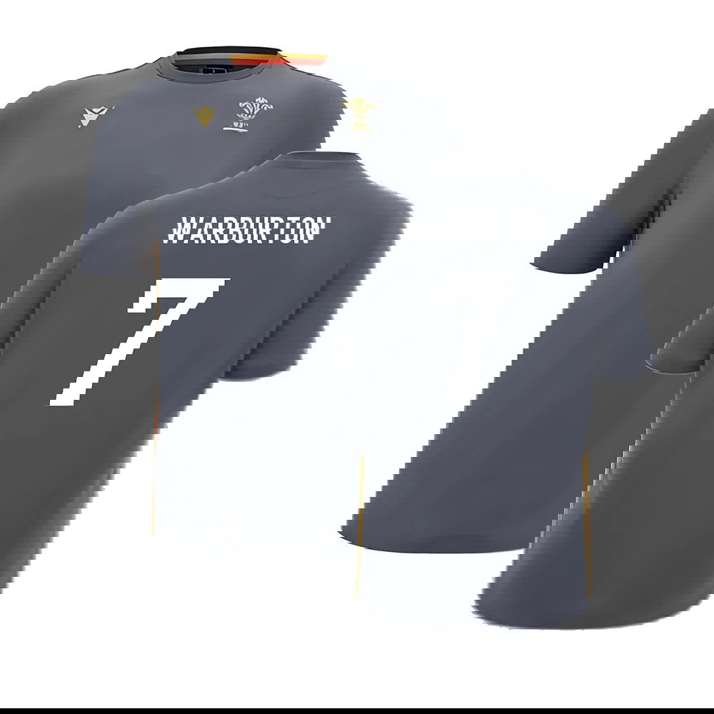 2024-2025 Wales Rugby Travel Cotton T-Shirt (Anthracite) (Warburton 7)