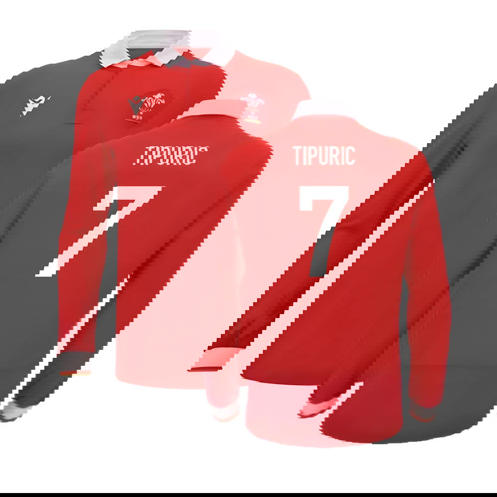 2024-2025 Wales WRU Home LS Cotton Rugby Shirt (Tipuric 7)
