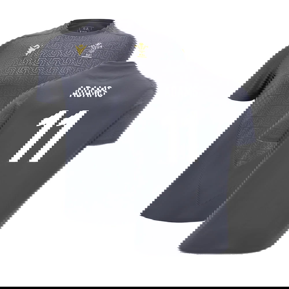 2024-2025 Wales WRU Rugby Training Poly Shirt (Anthracite) - Kids (Adams 11)