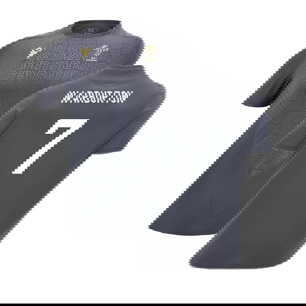 2024-2025 Wales WRU Rugby Training Poly Shirt (Anthracite) - Kids (Warburton 7)
