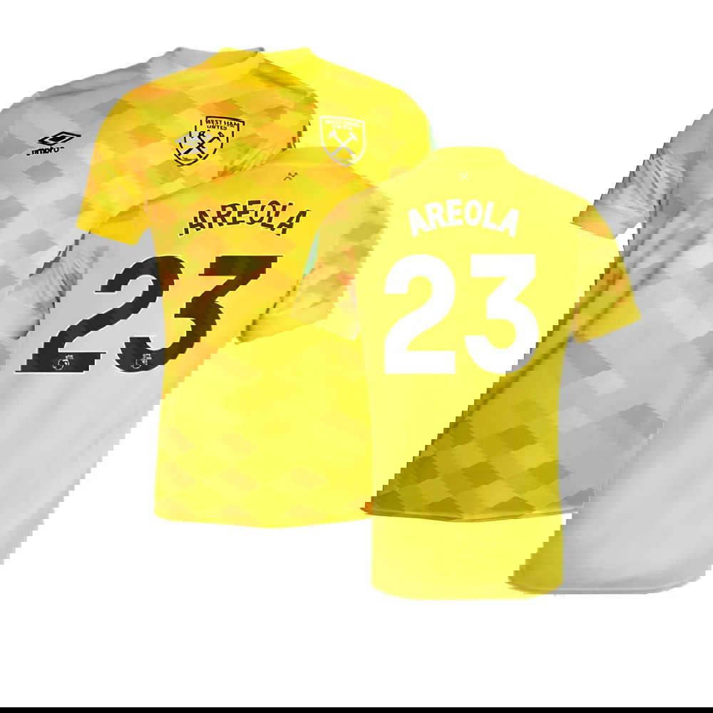 2024-2025 West Ham Goalkeeper Shirt (Yellow) - Kids (Areola 23)