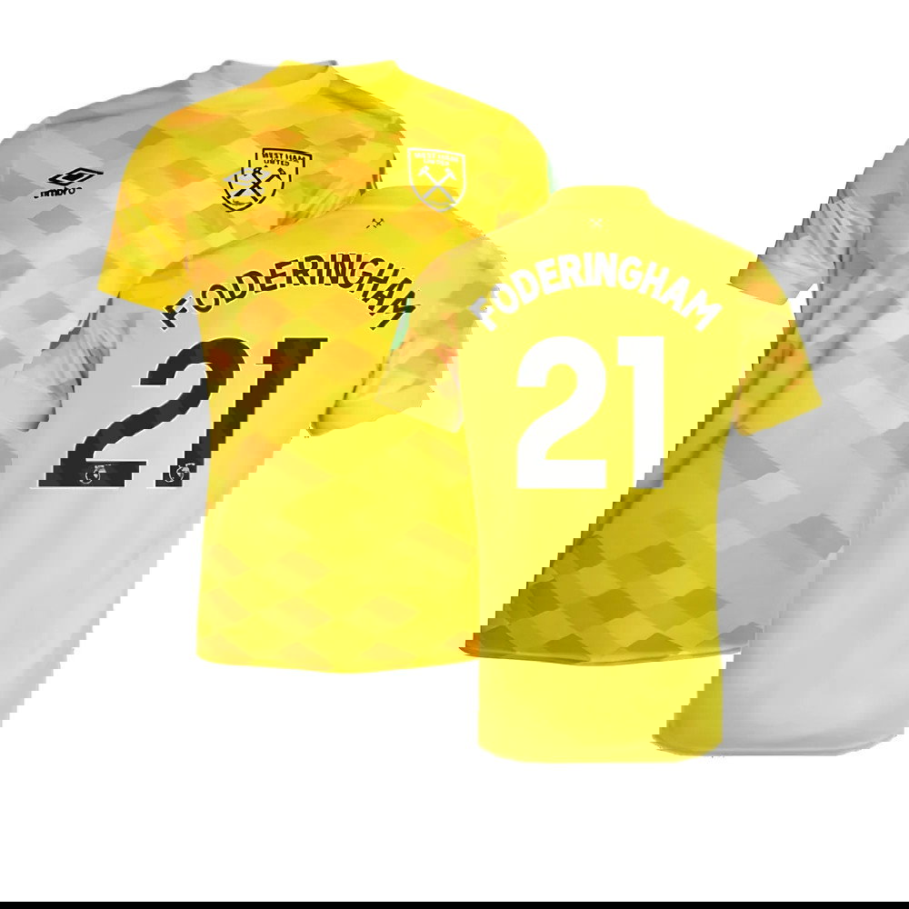 2024-2025 West Ham Goalkeeper Shirt (Yellow) - Kids (Foderingham 21)
