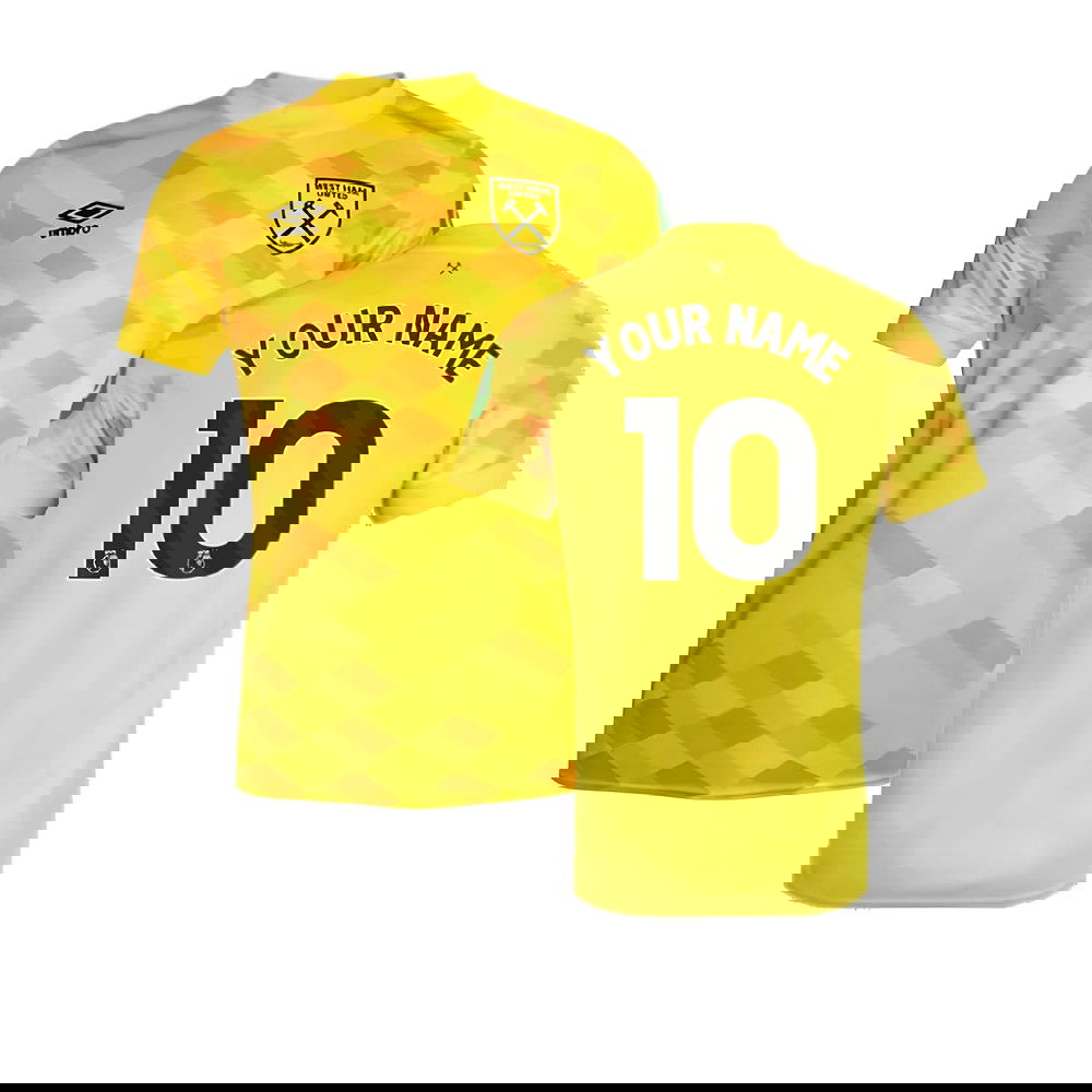 2024-2025 West Ham Goalkeeper Shirt (Yellow) - Kids (Your Name)