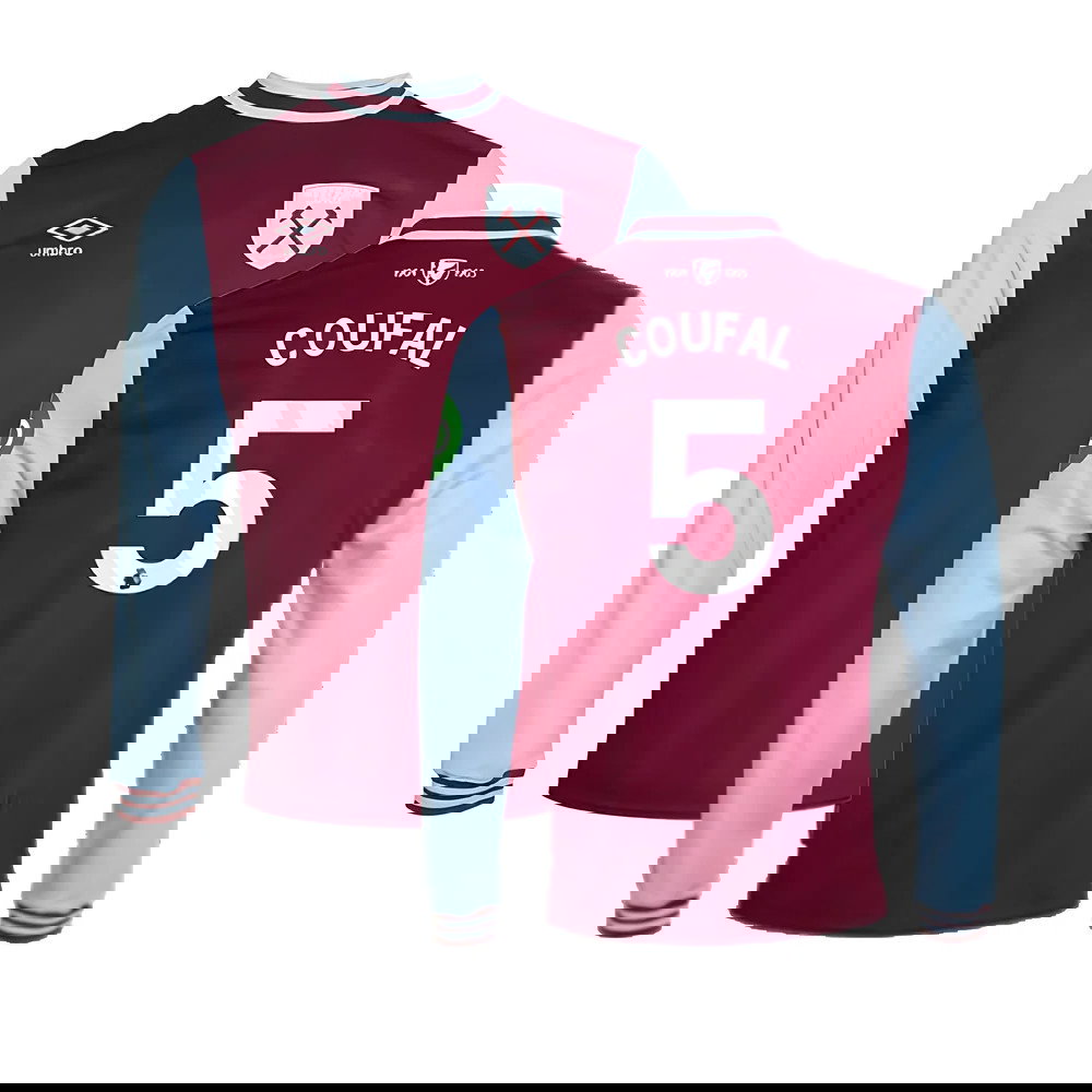 2024-2025 West Ham Long Sleeve Home Shirt (Kids) (Coufal 5)