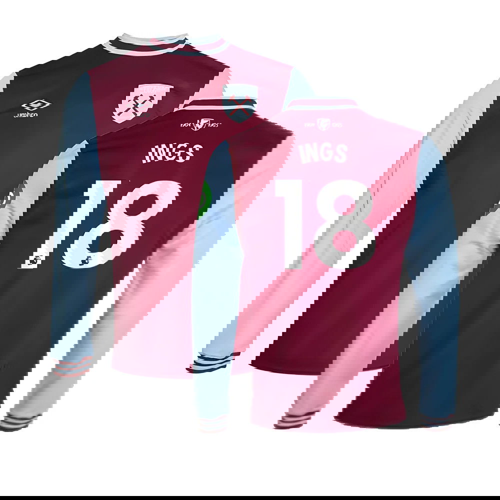 2024-2025 West Ham Long Sleeve Home Shirt (Kids) (Ings 18)