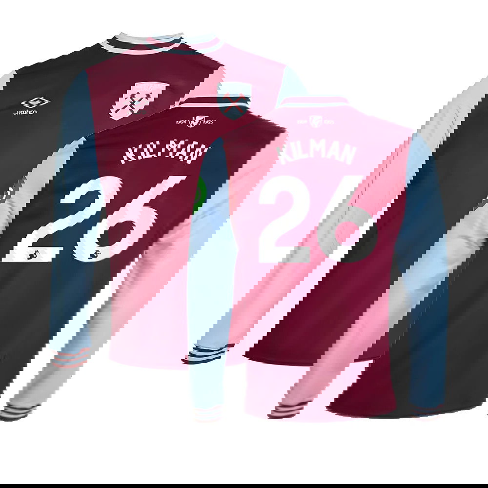 2024-2025 West Ham Long Sleeve Home Shirt (Kids) (Kilman 26)