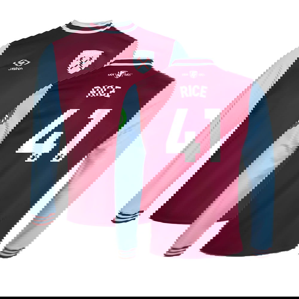 2024-2025 West Ham Long Sleeve Home Shirt (Kids) (Rice 41)