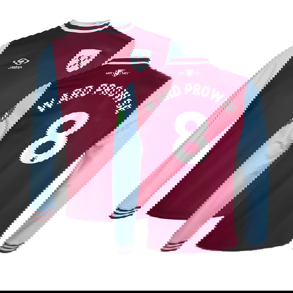 2024-2025 West Ham Long Sleeve Home Shirt (Kids) (Ward Prowse 8)