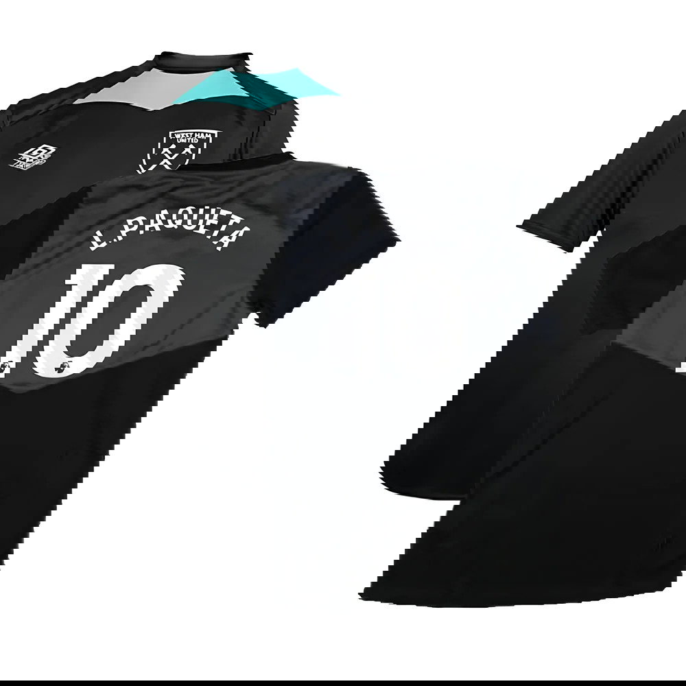 2024-2025 West Ham Training Jersey (Black) - Kids (L.Paqueta 10)