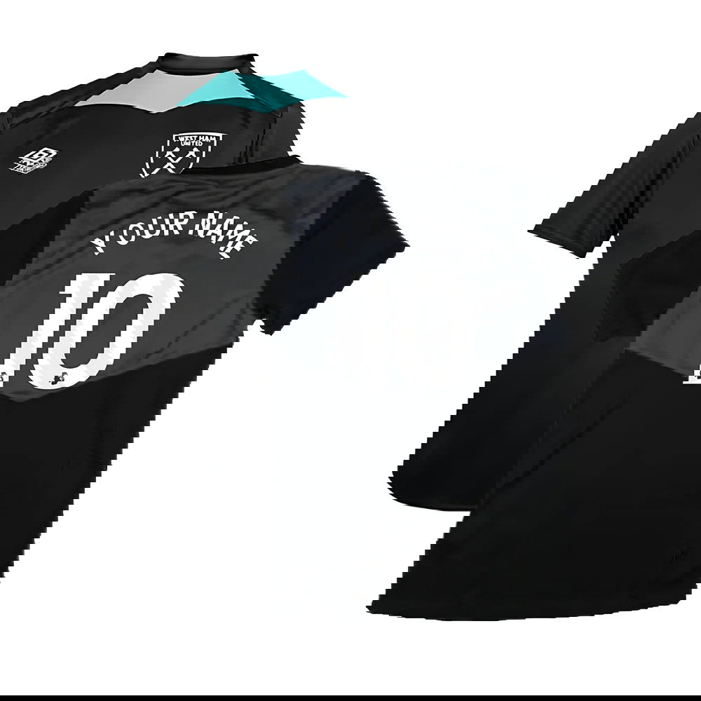 2024-2025 West Ham Training Jersey (Black) - Kids (Your Name)