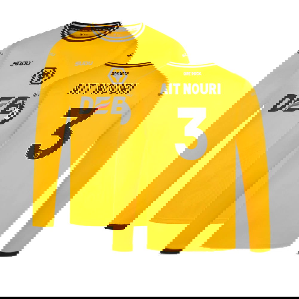 2024-2025 Wolves Long Sleeve Home Shirt (Ait Nouri 3)