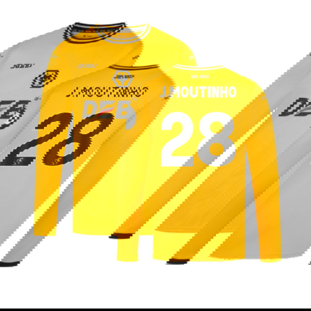 2024-2025 Wolves Long Sleeve Home Shirt (J.Moutinho 28)