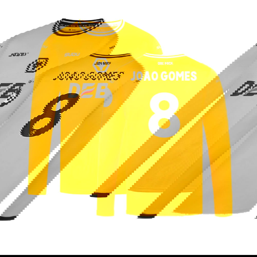 2024-2025 Wolves Long Sleeve Home Shirt (Joao Gomes 8)
