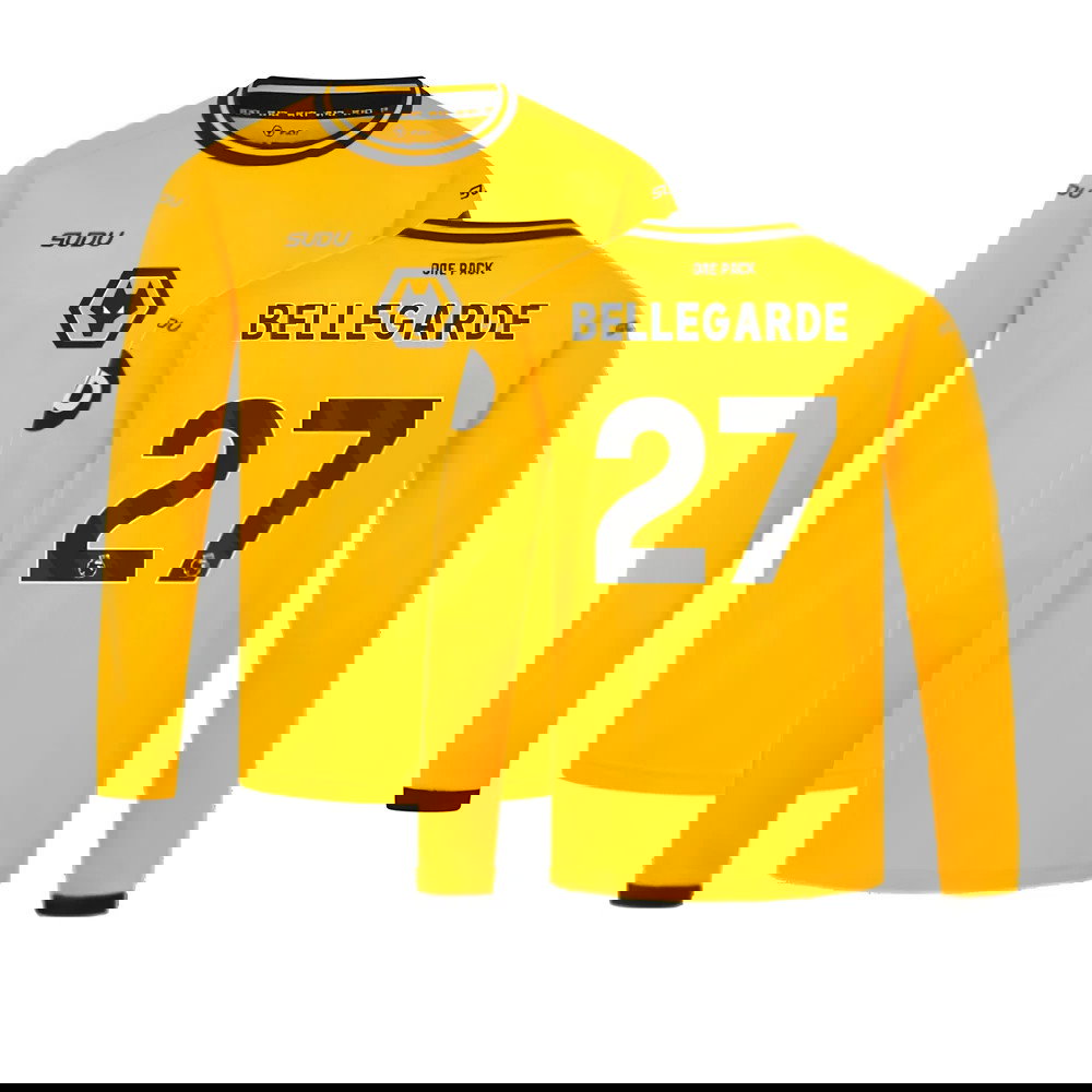2024-2025 Wolves Long Sleeve Home Shirt (Kids) (Bellegarde 27)