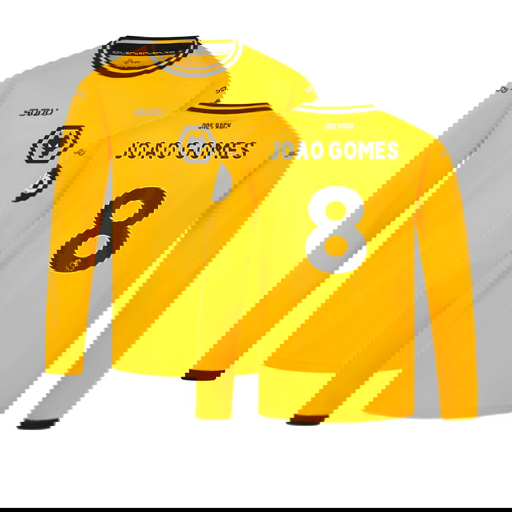 2024-2025 Wolves Long Sleeve Home Shirt (Kids) (Joao Gomes 8)