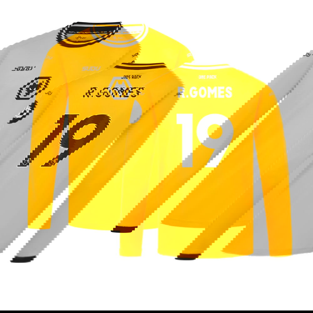 2024-2025 Wolves Long Sleeve Home Shirt (Kids) (R.Gomes 19)