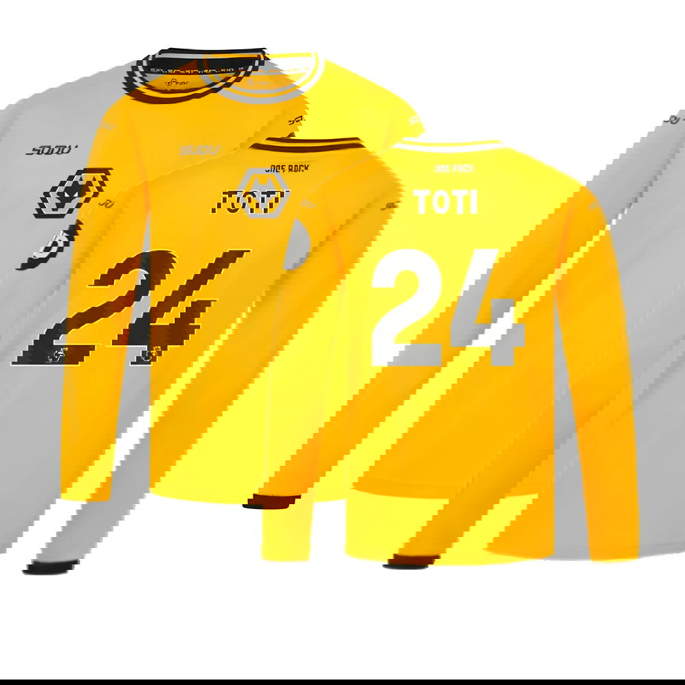 2024-2025 Wolves Long Sleeve Home Shirt (Kids) (Toti 24)