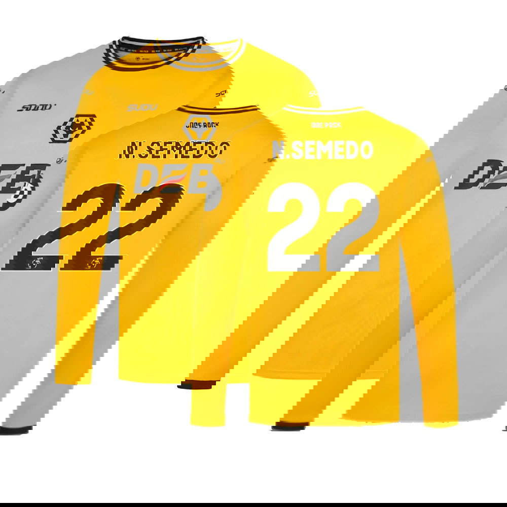 2024-2025 Wolves Long Sleeve Home Shirt (N.Semedo 22)