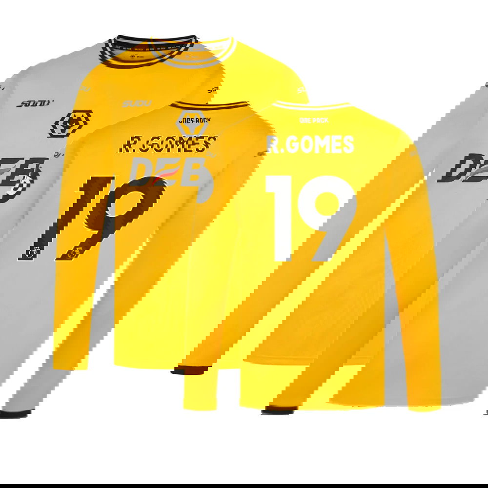 2024-2025 Wolves Long Sleeve Home Shirt (R.Gomes 19)