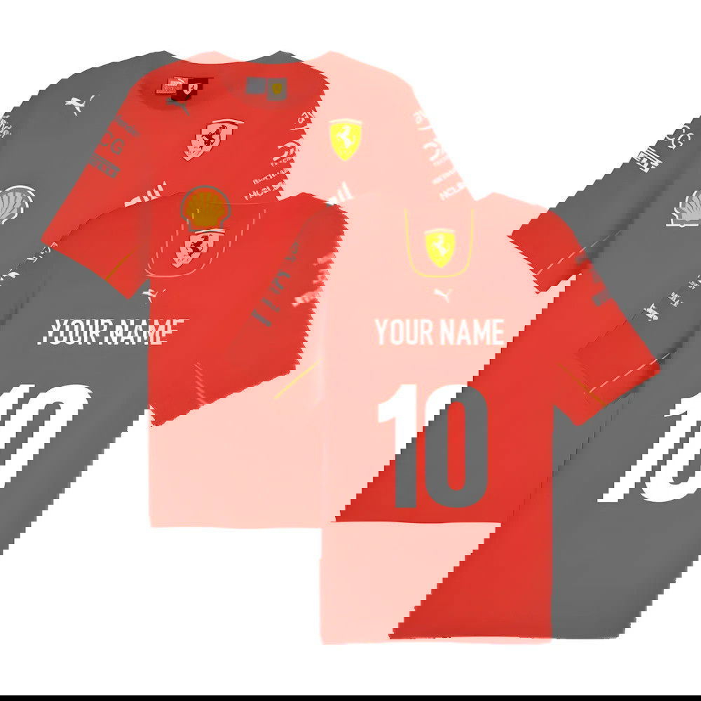 2024 Scuderia Ferrari Team T-Shirt (Red) (Your Name)