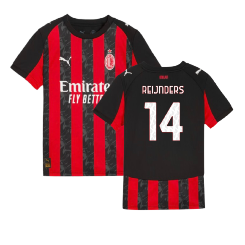 2025-2026 AC Milan Home Shirt (Kids) (Reijnders 14)