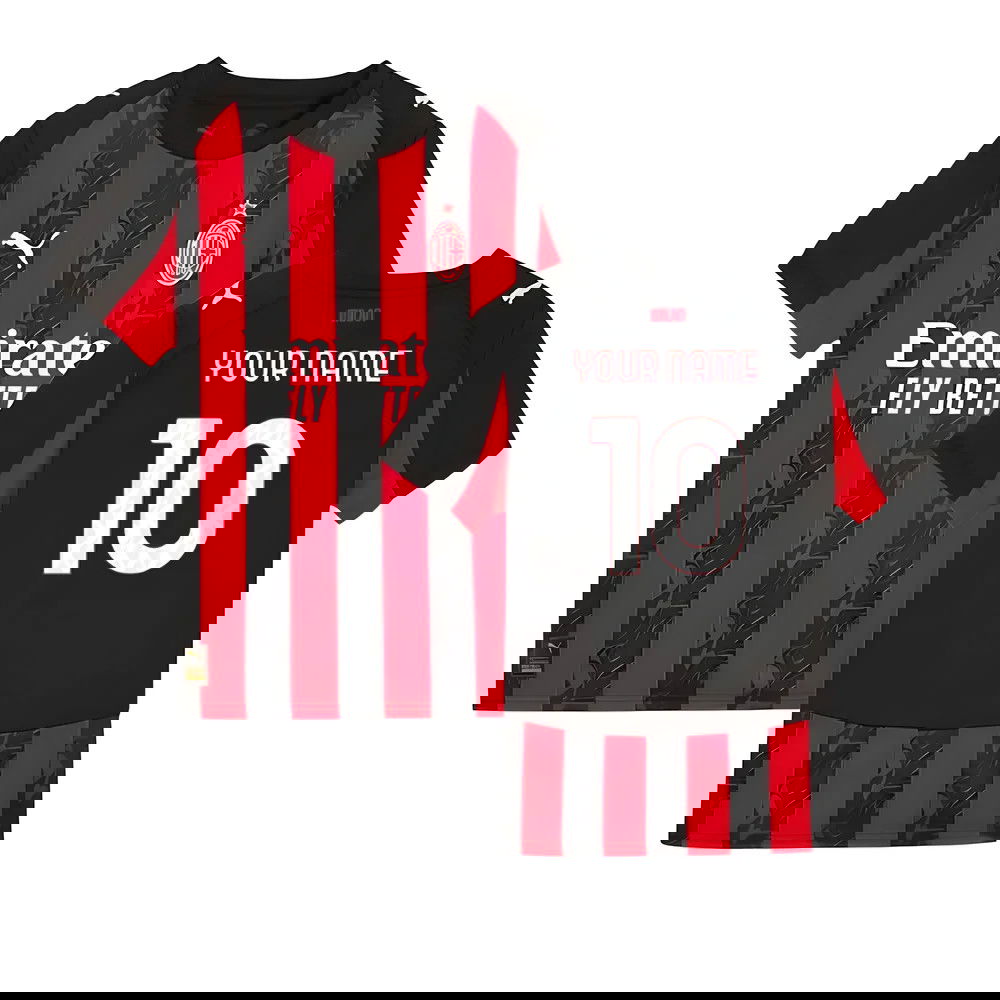 2025-2026 AC Milan Home Shirt (Kids) (Your Name)