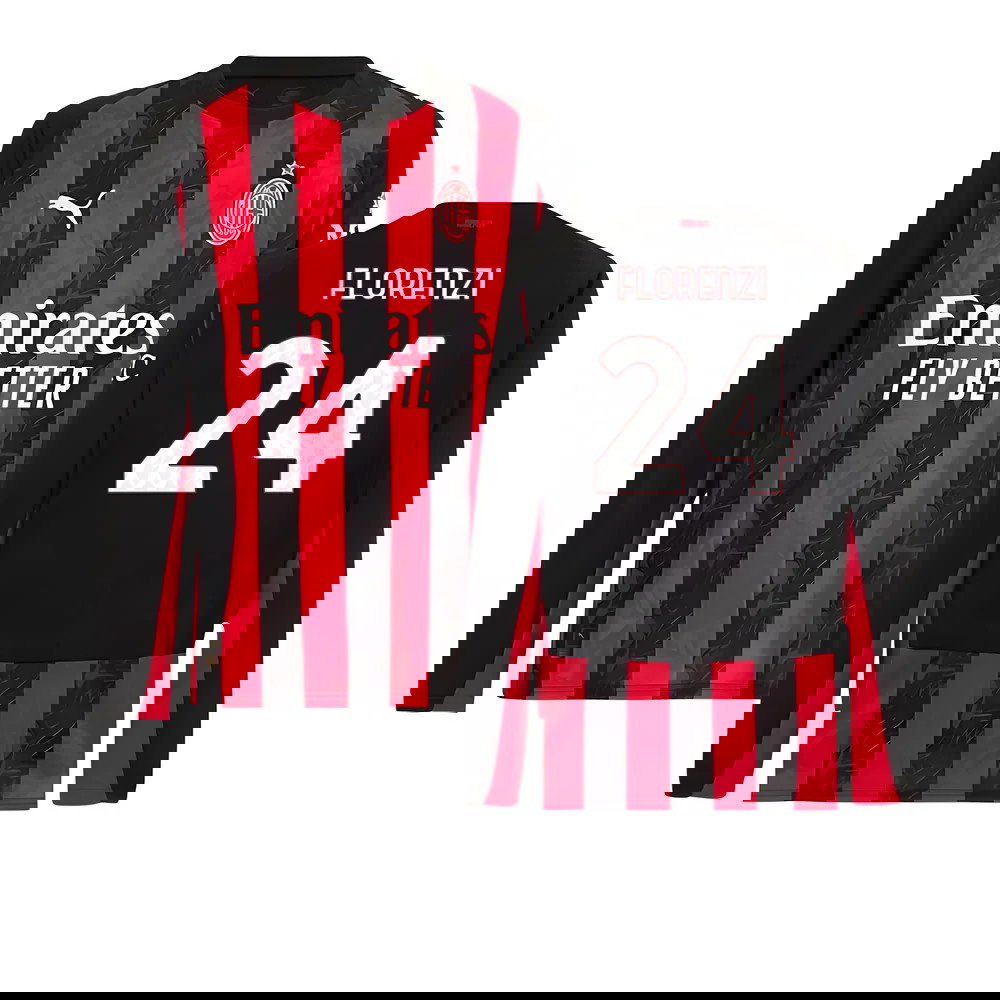 2025-2026 AC Milan Long Sleeve Home Shirt (Florenzi 24)