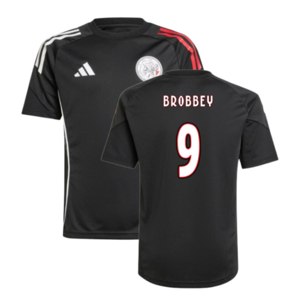 2025-2026 Ajax Training Shirt (Black) - Kids (Brobbey 9)