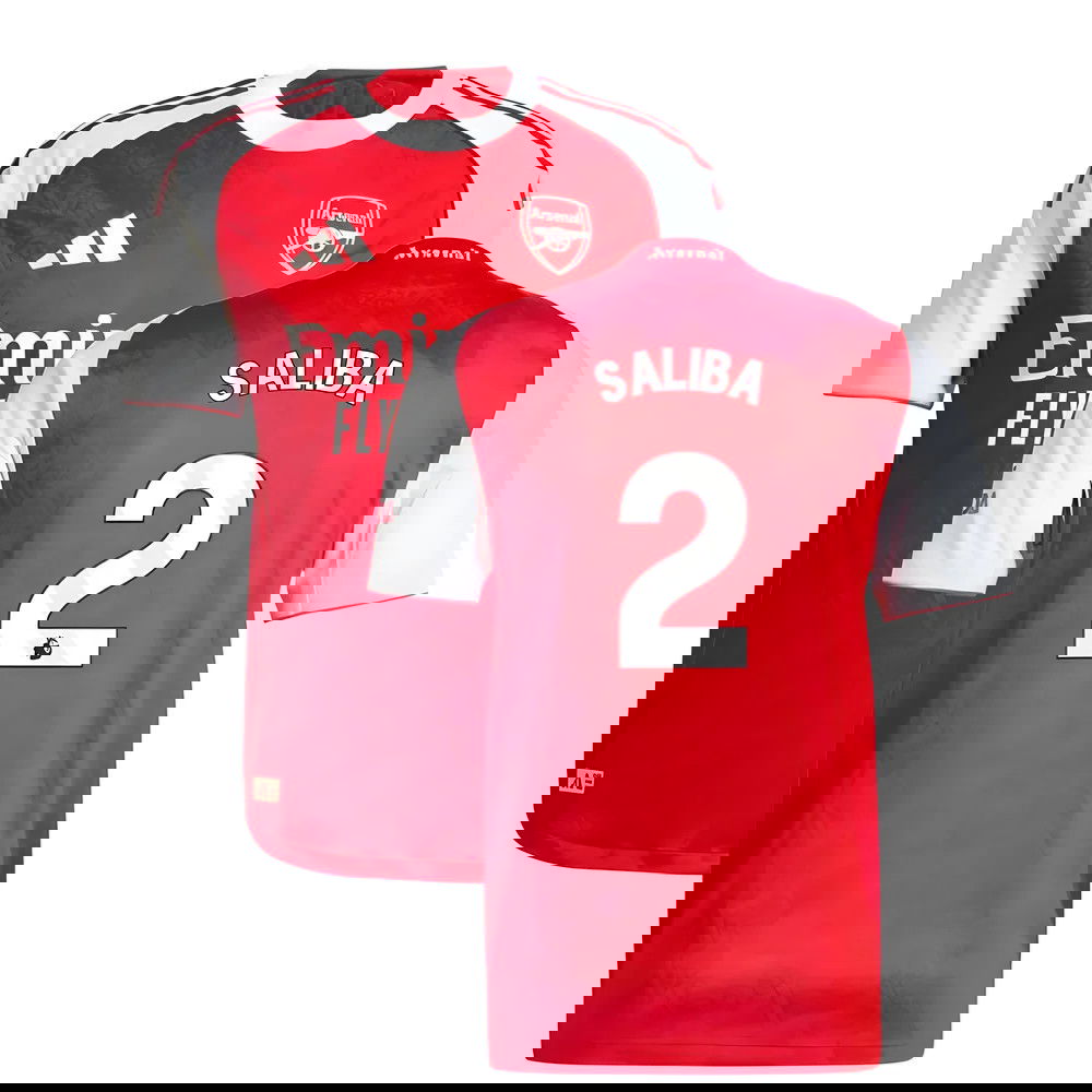2025-2026 Arsenal Authentic Home Shirt (Saliba 2)