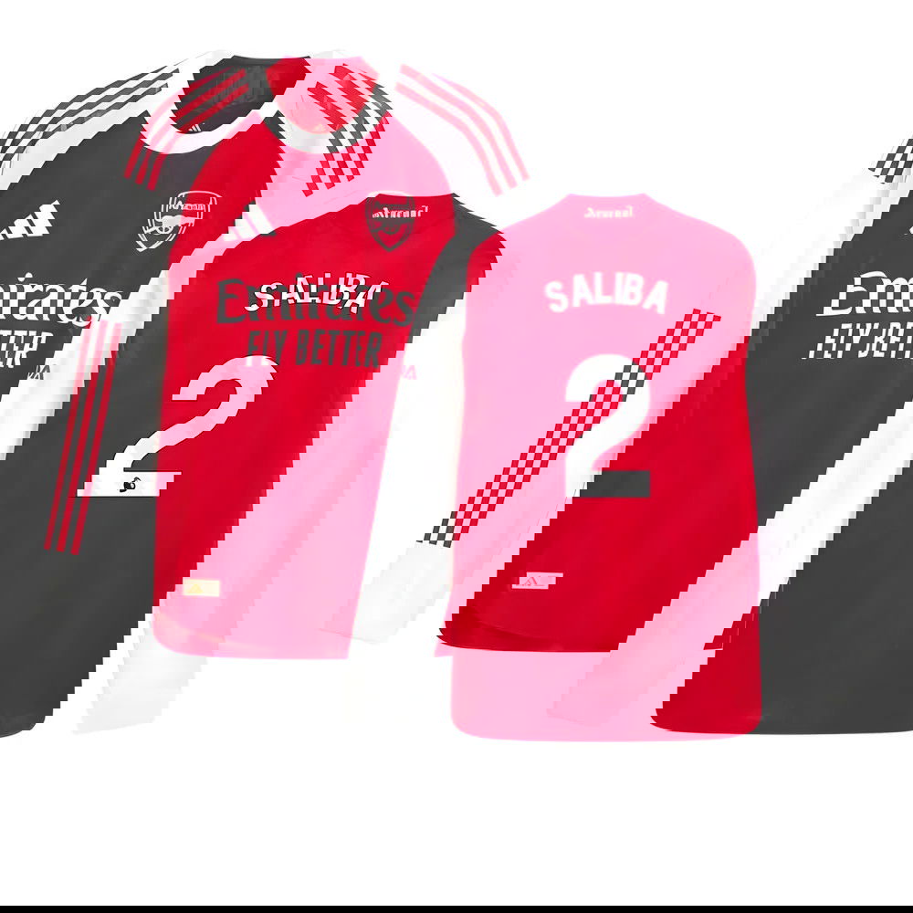 2025-2026 Arsenal Authentic Long Sleeve Home Shirt (Saliba 2)