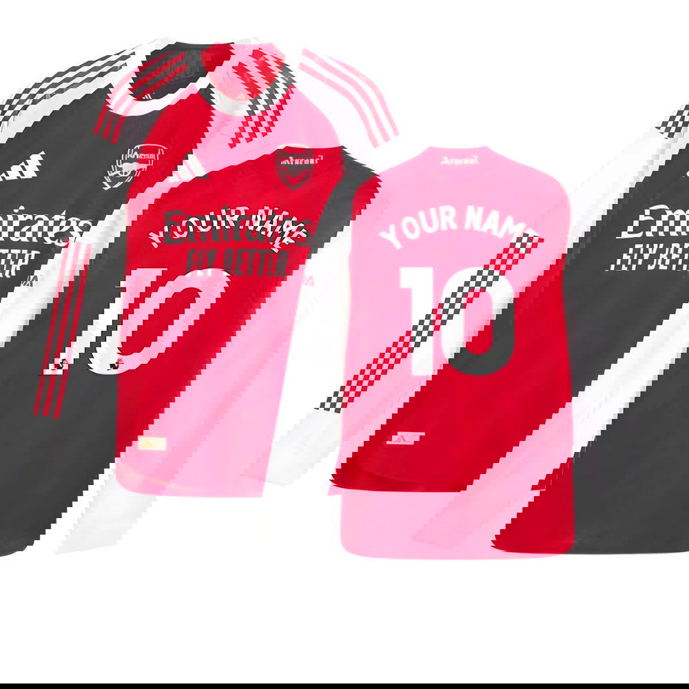 2025-2026 Arsenal Authentic Long Sleeve Home Shirt (Your Name)