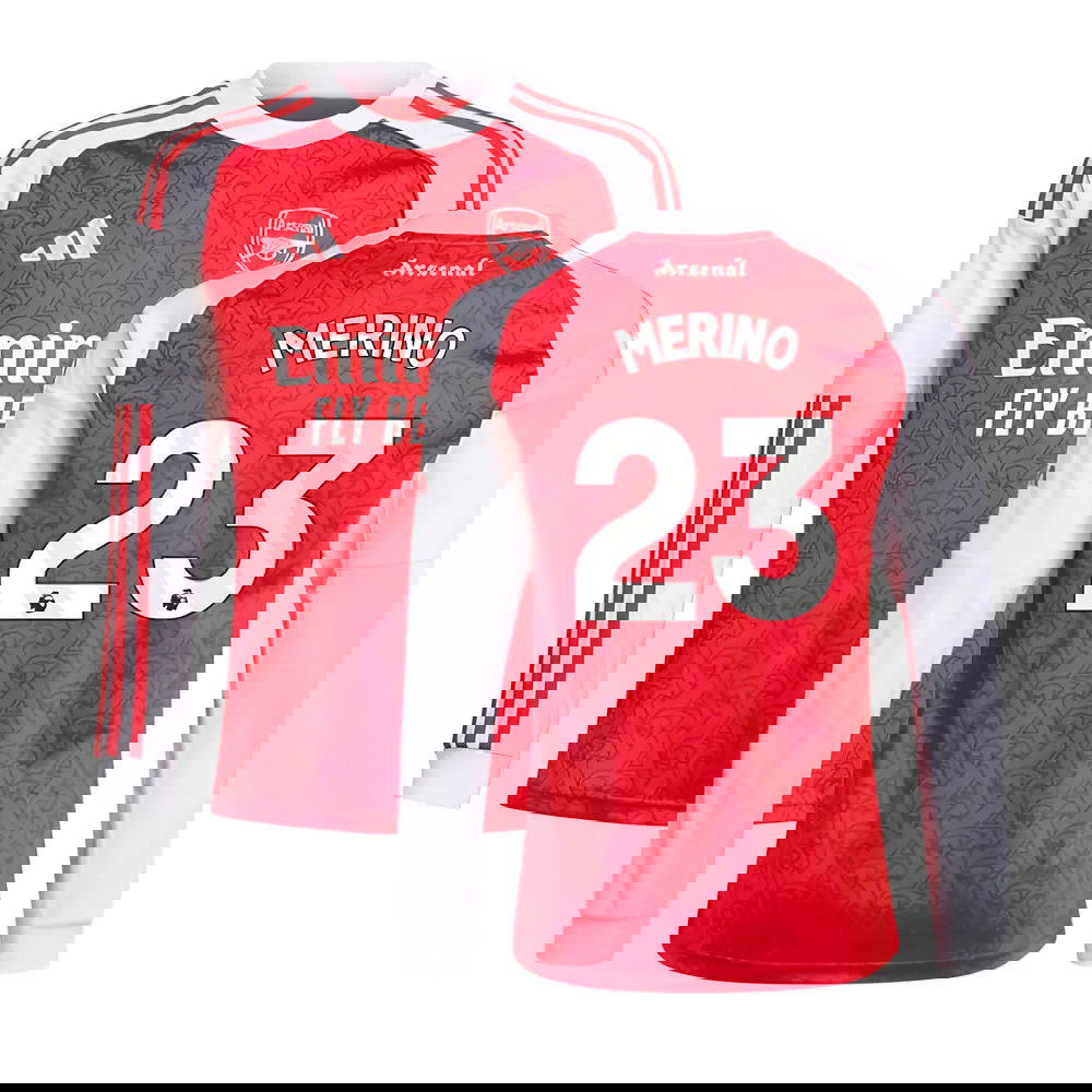 2025-2026 Arsenal Long Sleeve Home Shirt (Kids) (Merino 23)