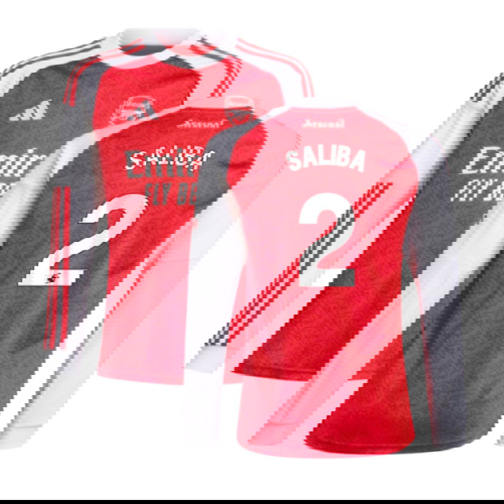 2025-2026 Arsenal Long Sleeve Home Shirt (Kids) (Saliba 2)
