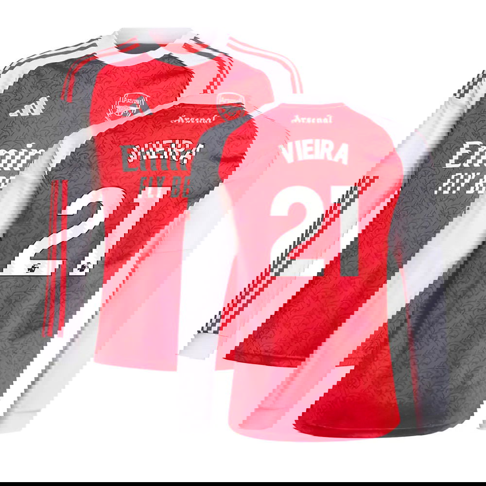 2025-2026 Arsenal Long Sleeve Home Shirt (Kids) (Vieira 21)