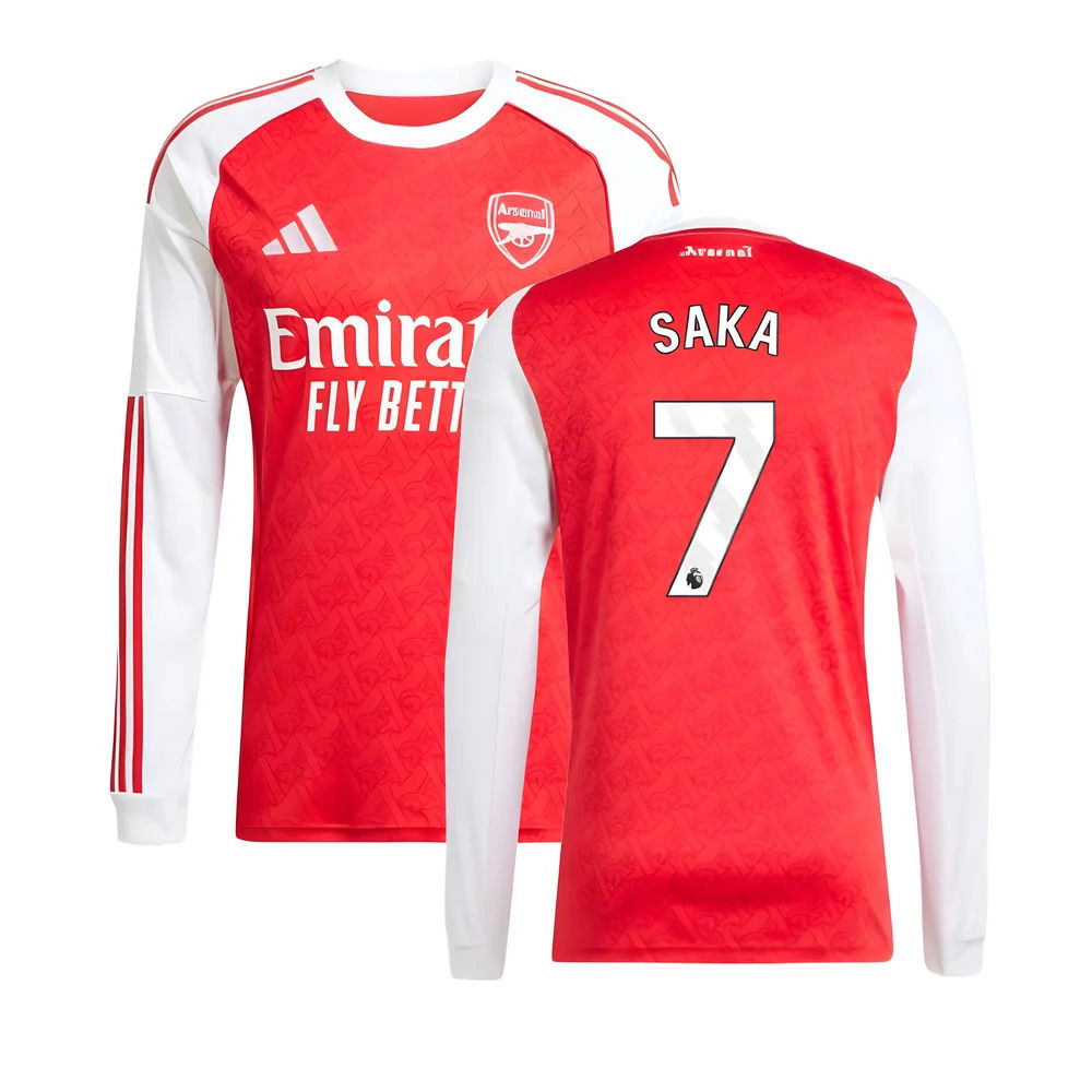 2025-2026 Arsenal Long Sleeve Home Shirt (Saka 7)