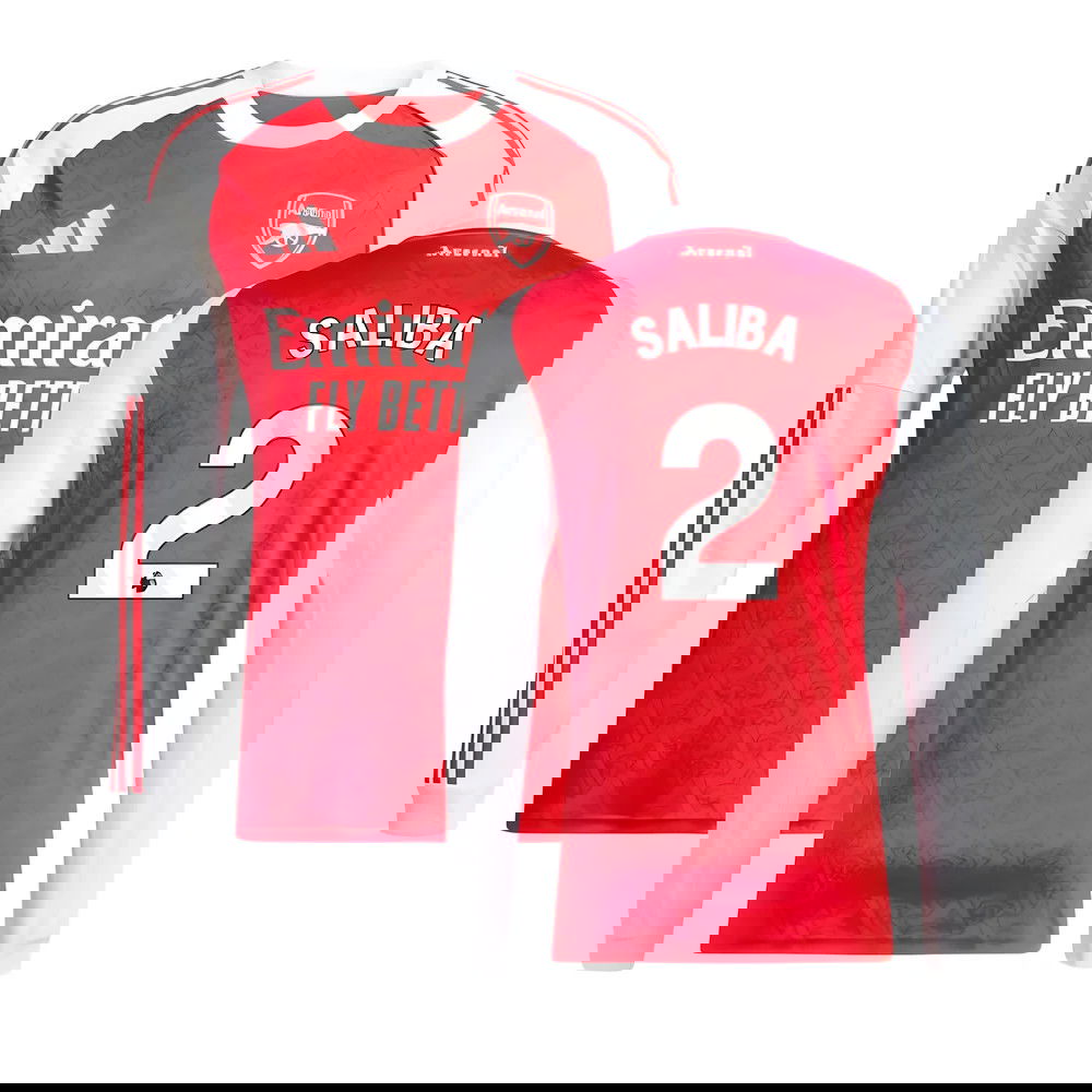 2025-2026 Arsenal Long Sleeve Home Shirt (Saliba 2)