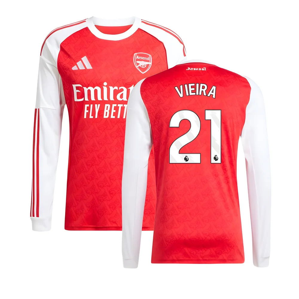 2025-2026 Arsenal Long Sleeve Home Shirt (Vieira 21)