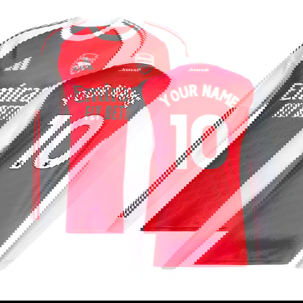 2025-2026 Arsenal Long Sleeve Home Shirt (Your Name)