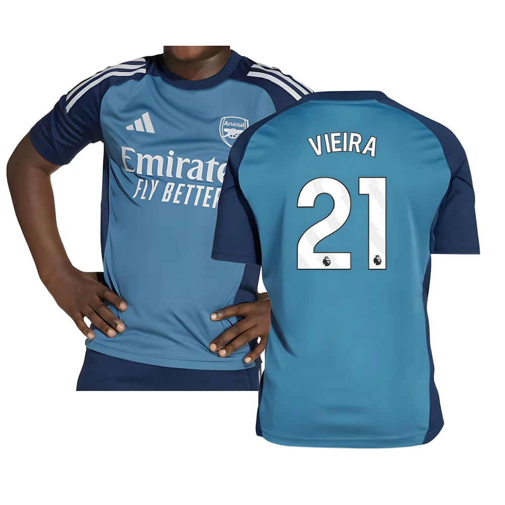 2025-2026 Arsenal Training Shirt (Blanch Blue) - Kids (Vieira 21)