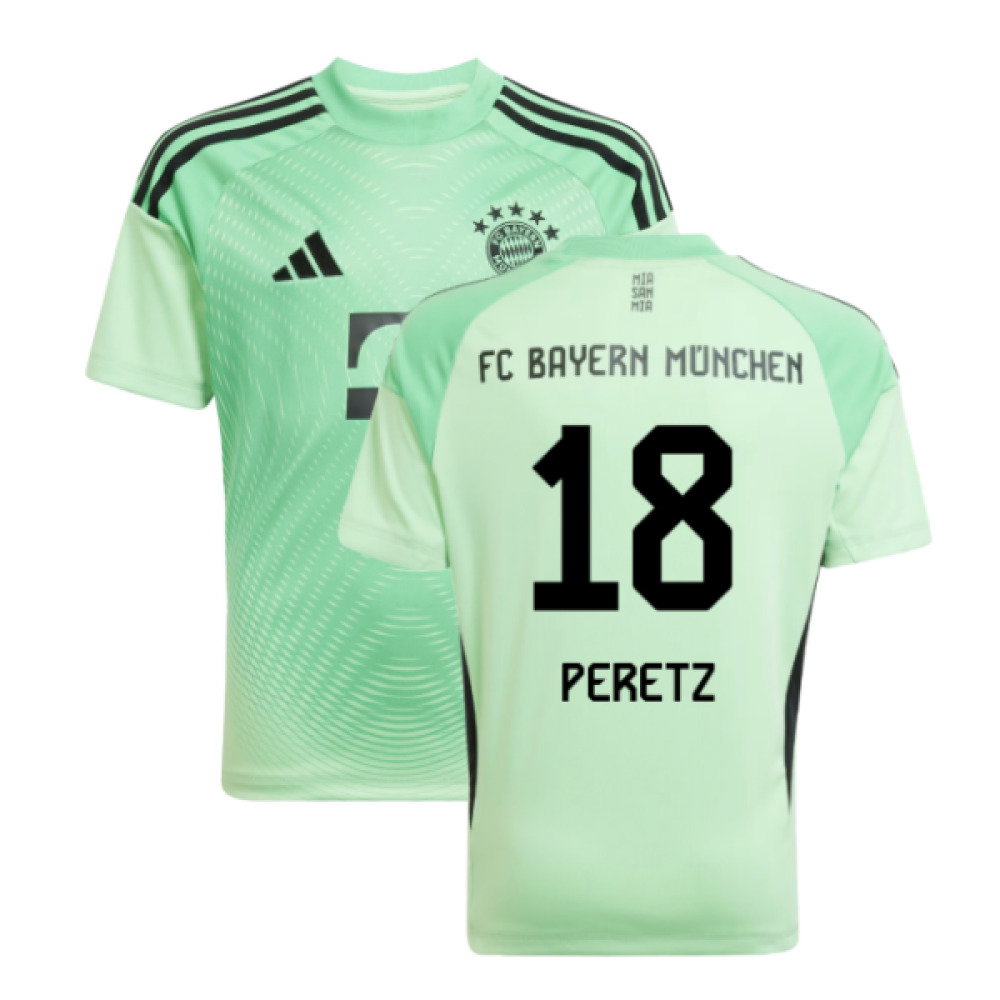 2025-2026 Bayern Munich Home Goalkeeper Shirt (Glory Mint) - Kids (Peretz 18)