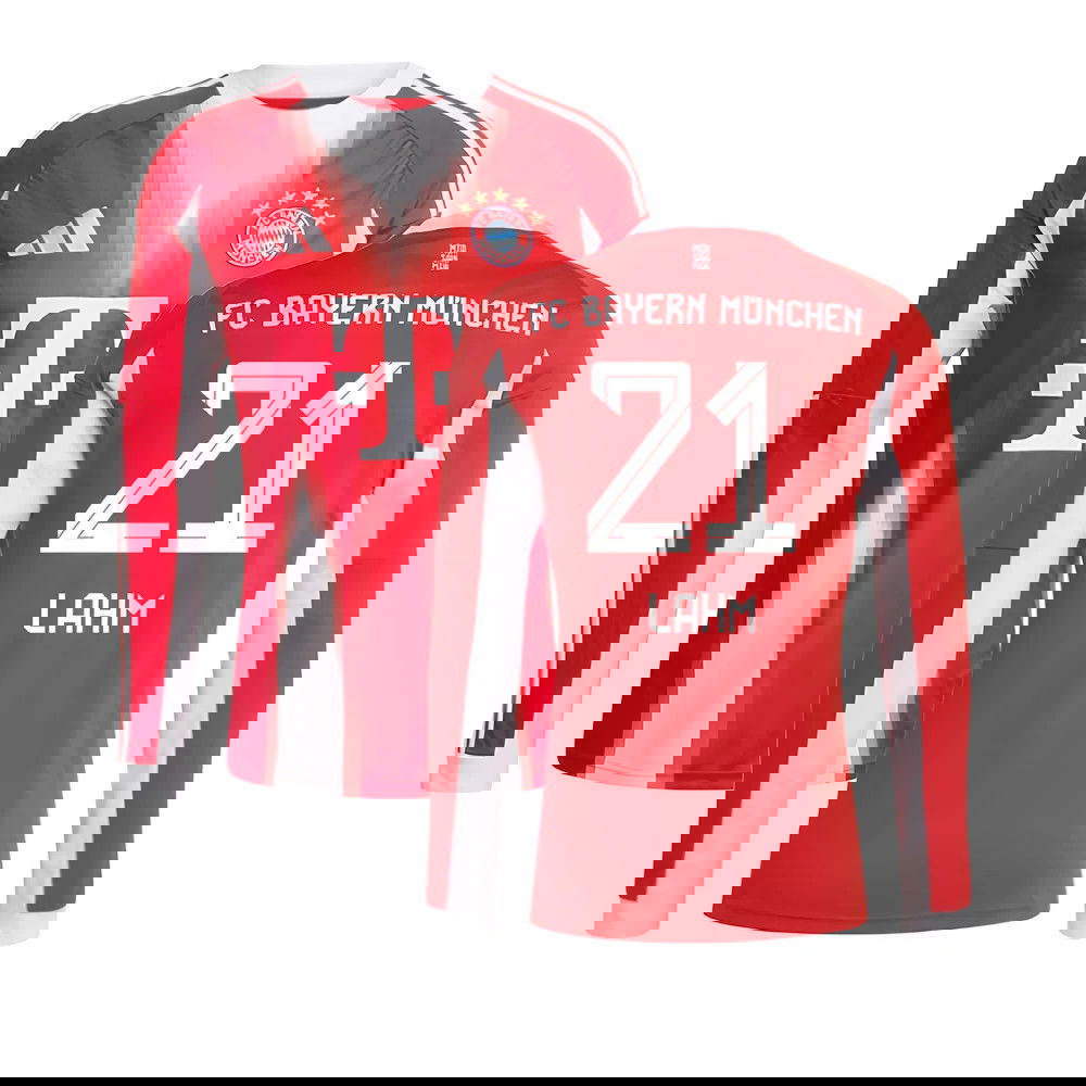 2025-2026 Bayern Munich Long Sleeve Home Shirt (Lahm 21)